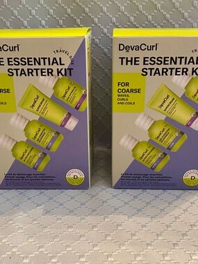 Lot of 2 DevaCurl Hair Starter Kits Travel Size for Coarse Waves and Curls